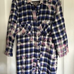 VINTAGE FLANNEL PLAID BUTTON DOWN SHIRT BY JAK, SIZE L